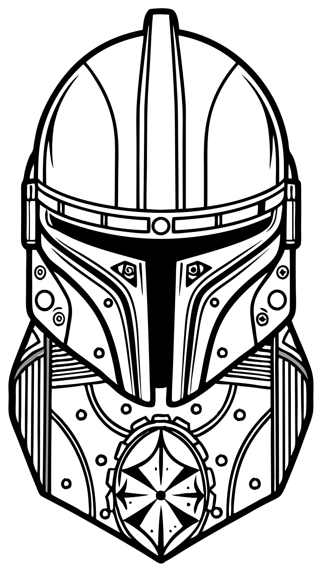 custom mandalorian helmet coloring page